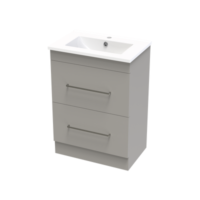 Cashmere Slim 600 Double Drawer Floor Vanity