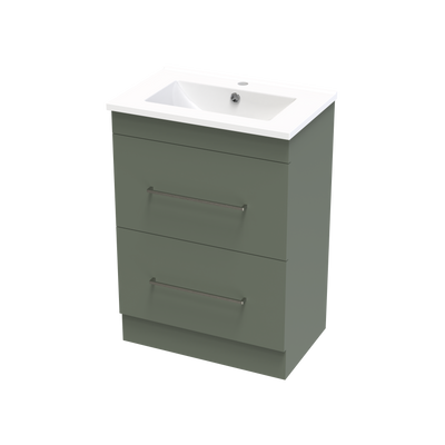 Cashmere Slim 600 Double Drawer Floor Vanity