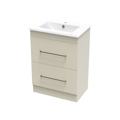 Cashmere Slim 600 Double Drawer Floor Vanity