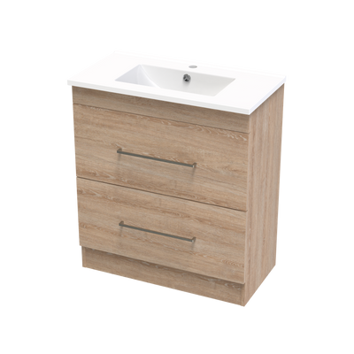 Cashmere Slim Double Drawer 750mm Floor Vanity