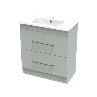 Cashmere Slim Double Drawer 750mm Floor Vanity