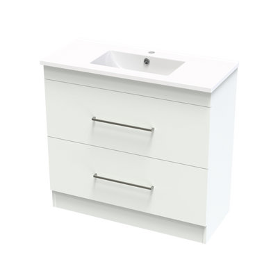 Cashmere Slim 900 Double Drawer Floor Vanity