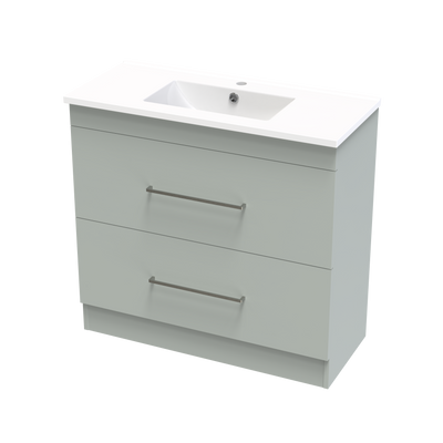 Cashmere Slim 900 Double Drawer Floor Vanity