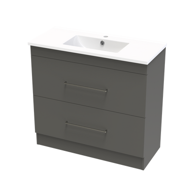 Cashmere Slim 900 Double Drawer Floor Vanity