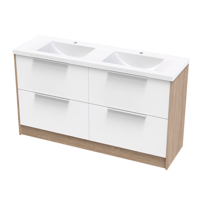 Nikau Norfolk 1500 Double Bowl Double Drawers Two Tone Floor Vanity