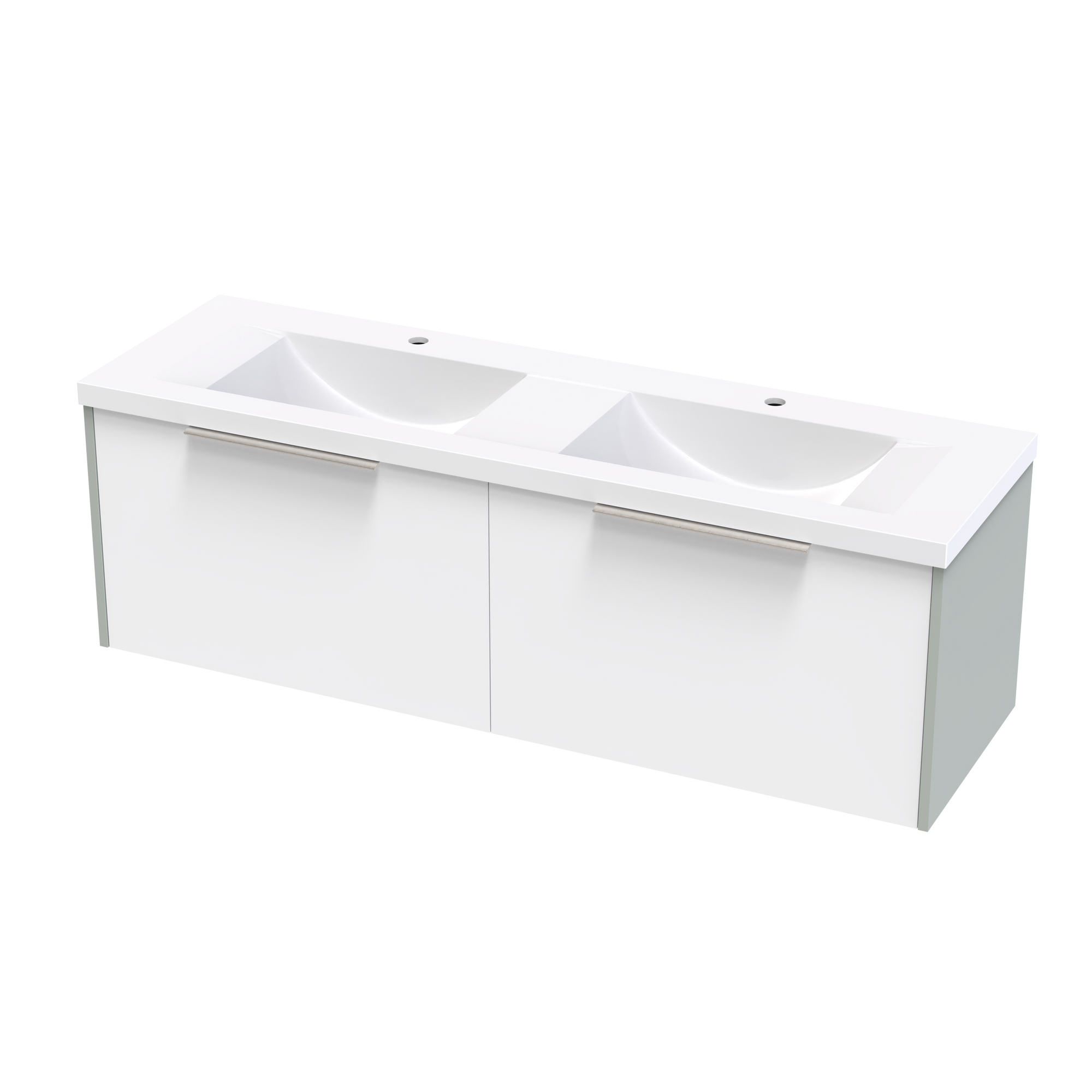 Nikau Norfolk 1500 Double Bowl Single Drawer Two Tone Wall Vanity