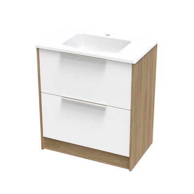 Nikau Grove 750 Double Drawer Two Tone Floor Vanity