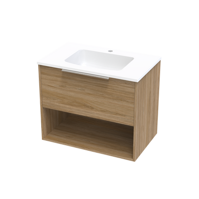 Nikau Drawer Open Shelf 750mm Wall Hung Vanity