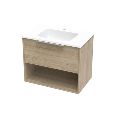 Nikau Drawer Open Shelf 750mm Wall Hung Vanity