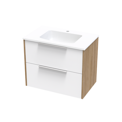 Nikau Double Drawer 750mm Two Tone Wall Hung Vanity