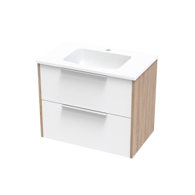 Nikau Double Drawer 750mm Two Tone Wall Hung Vanity