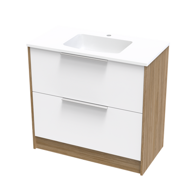 Nikau Double Drawer 900mm Two Tone Floor Vanity