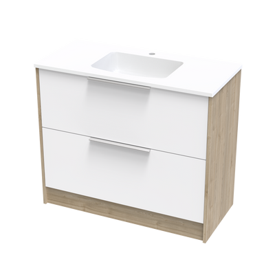 Nikau Grove 1000 Double Drawer Two Tone Floor Vanity