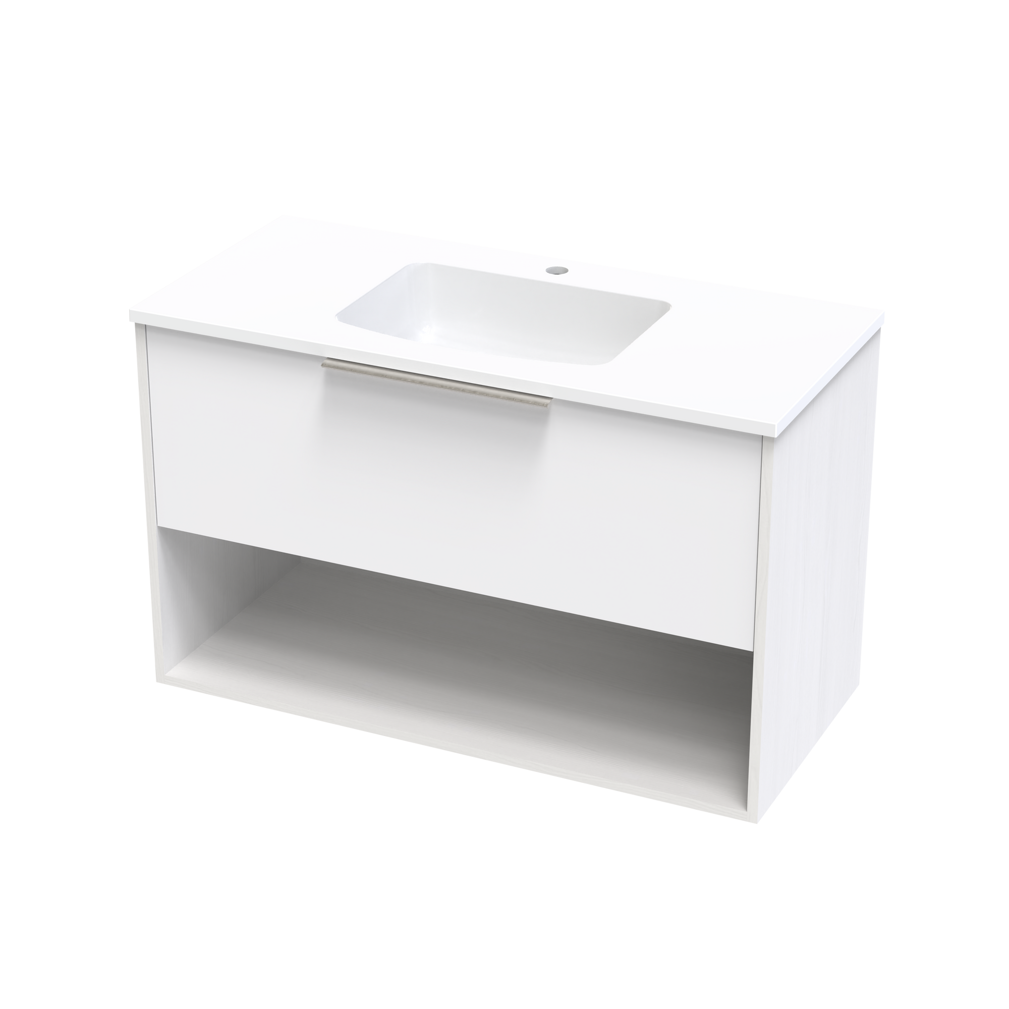 Nikau Grove 1000 Drawer Open Shelf Two Tone Wall Vanity