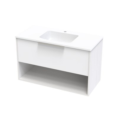 Nikau Grove 1000 Drawer Open Shelf Two Tone Wall Vanity