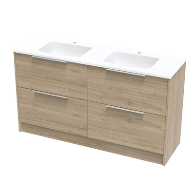 Nikau Grove 1500 Double Bowl Double Drawer Floor Vanity