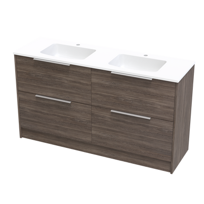 Nikau Grove 1500 Double Bowl Double Drawer Floor Vanity