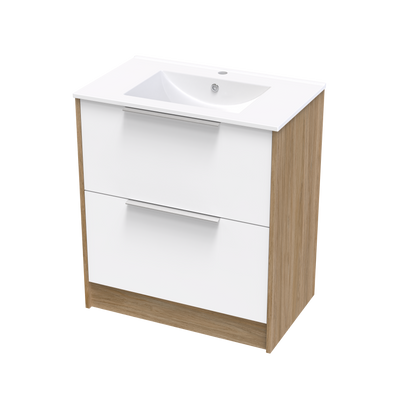 Nikau Valley 750 Double Drawer Two Tone Floor Vanity