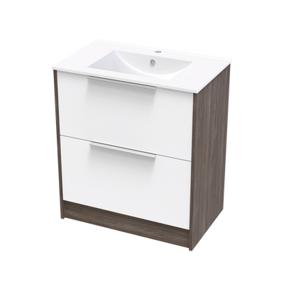 Nikau Valley 750 Double Drawer Two Tone Floor Vanity