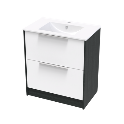 Nikau Valley 750 Double Drawer Two Tone Floor Vanity