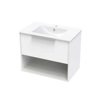 Nikau Valley 750 Drawer Open Shelf Two Tone Wall Vanity