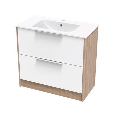 Nikau Valley 900 Double Drawer Two Tone Floor Vanity