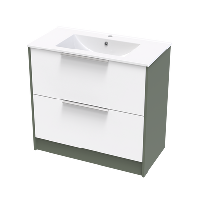 Nikau Valley 900 Double Drawer Two Tone Floor Vanity