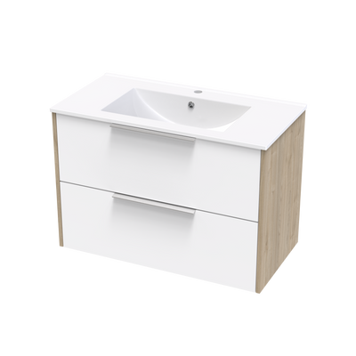 Nikau Valley 900 Double Drawer Two Tone Wall Vanity