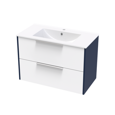 Nikau Valley 900 Double Drawer Two Tone Wall Vanity