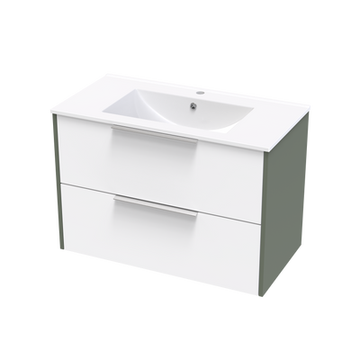 Nikau Valley 900 Double Drawer Two Tone Wall Vanity