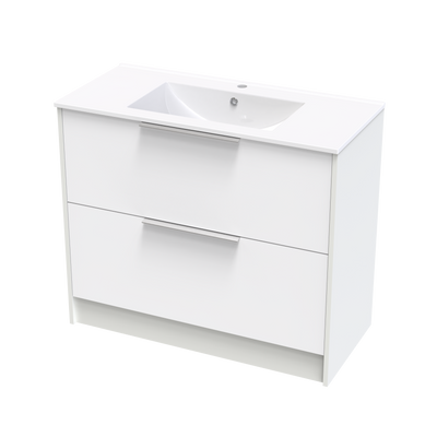 Nikau Valley 1000 Double Drawer Two Tone Floor Vanity