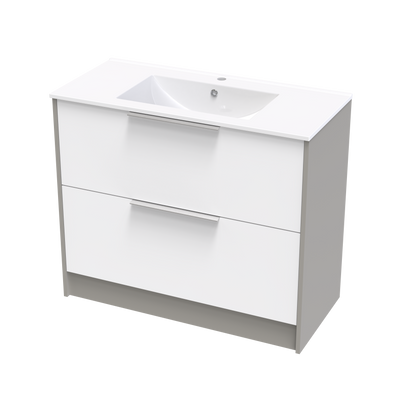 Nikau Valley 1000 Double Drawer Two Tone Floor Vanity