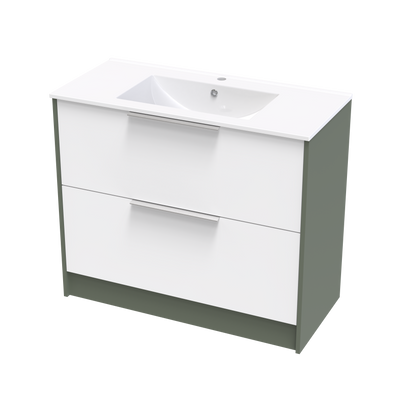 Nikau Valley 1000 Double Drawer Two Tone Floor Vanity