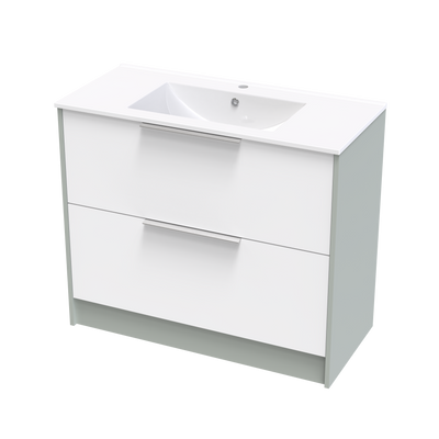 Nikau Valley 1000 Double Drawer Two Tone Floor Vanity