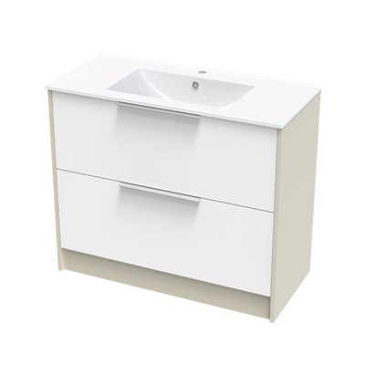 Nikau Valley 1000 Double Drawer Two Tone Floor Vanity