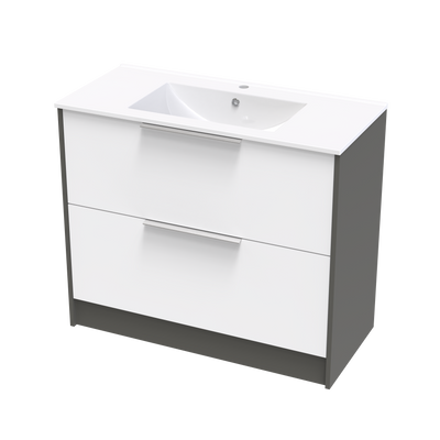 Nikau Valley 1000 Double Drawer Two Tone Floor Vanity