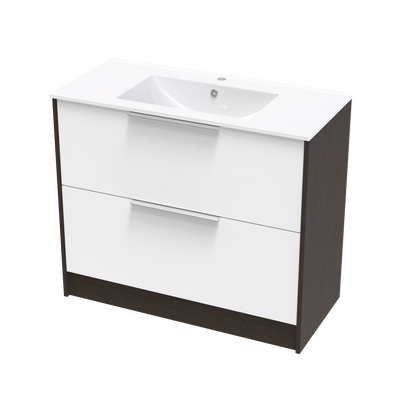 Nikau Valley 1000 Double Drawer Two Tone Floor Vanity