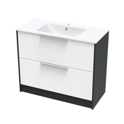 Nikau Valley 1000 Double Drawer Two Tone Floor Vanity