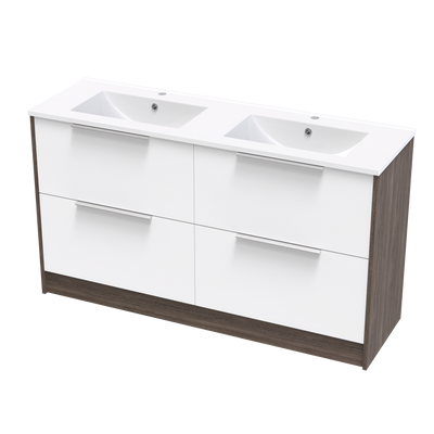 Nikau Valley 1500 Double Bowl Double Drawers Two Tone Floor Vanity