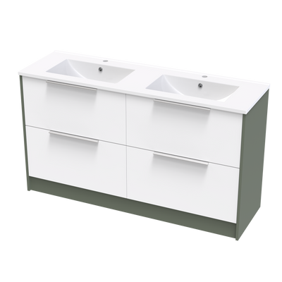 Nikau Valley 1500 Double Bowl Double Drawers Two Tone Floor Vanity