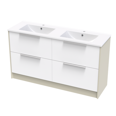 Nikau Valley 1500 Double Bowl Double Drawers Two Tone Floor Vanity