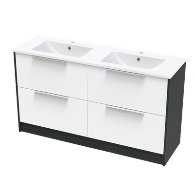 Nikau Valley 1500 Double Bowl Double Drawers Two Tone Floor Vanity