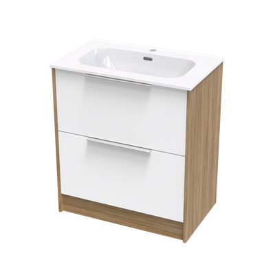 Nikau Aura 750 Double Drawer Two Tone Floor Vanity