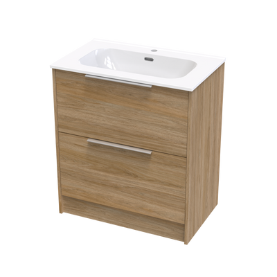 Nikau Aura 750 Double Drawer Floor Vanity