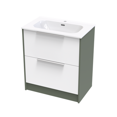 Nikau Aura 750 Double Drawer Two Tone Floor Vanity