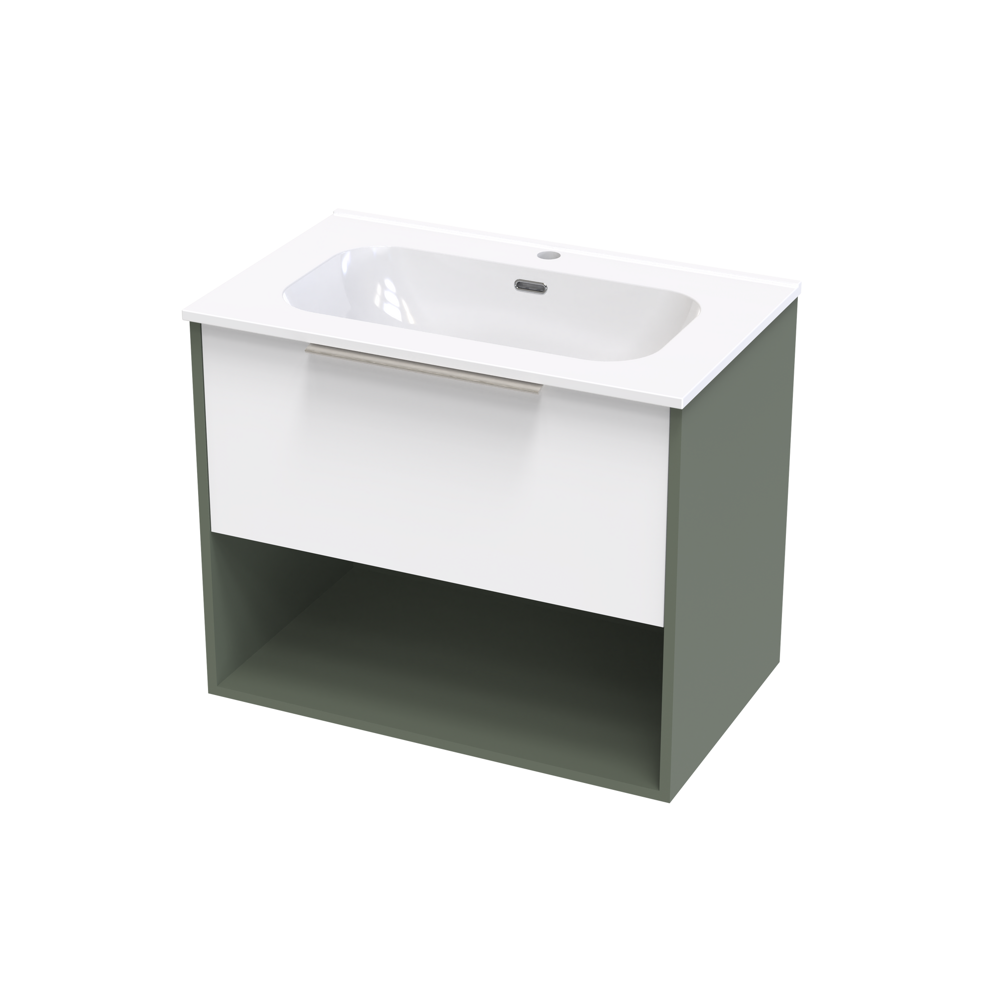 Nikau Aura 750 Drawer Open Shelf Two Tone Wall Vanity
