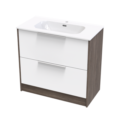 Nikau Aura 900 Double Drawer Two Tone Floor Vanity