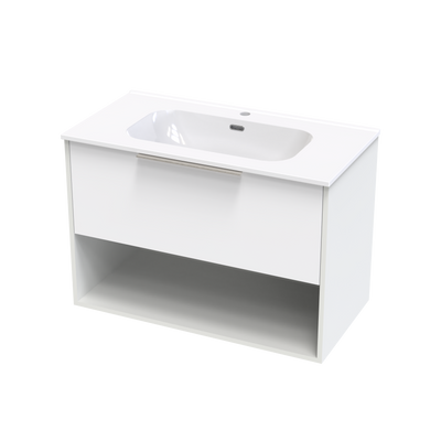 Nikau Aura 900 Drawer Open Shelf Two Tone Wall Vanity