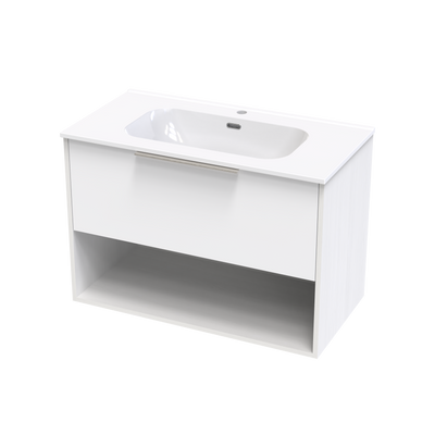 Nikau Aura 900 Drawer Open Shelf Two Tone Wall Vanity