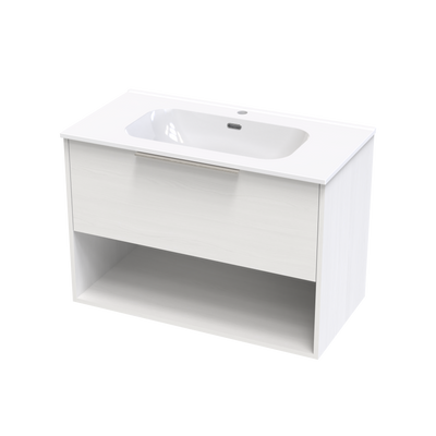 Nikau Aura 900 Drawer Open Shelf Wall Vanity
